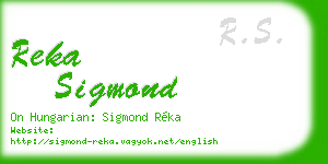 reka sigmond business card